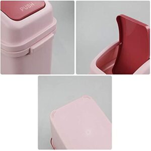 Minekkyes 3 Gallon Plastic Garbage Can, Kitchen Trash Can with Swing Lid, Pink