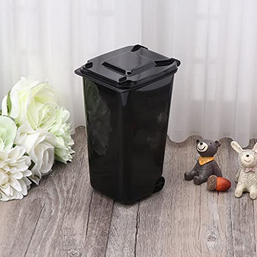 KIRSTHM Small Trash Can, Mini Curbside Trash Bin with Lid, Desk Organizer Garbage Bin, Pen Holder Office Desktop Supplies Toy, Small Kitchen Countertop Trash Recycling Containers, Mini Wastebasket