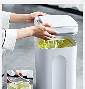 Smart Trash Can 3-Mode Low Noise Automatic Dustbin Touchless Infrared Vibration Motion Sensor Waste Basket Eco-Friendly Electric Garbage Dispenser Best Choice for Kitchen Bathroom Office 3.7Gal/14L