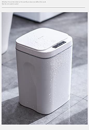 Smart Trash Can 3-Mode Low Noise Automatic Dustbin Touchless Infrared Vibration Motion Sensor Waste Basket Eco-Friendly Electric Garbage Dispenser Best Choice for Kitchen Bathroom Office 3.7Gal/14L