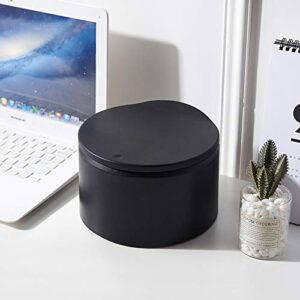 HANAMYA 2.5 Liter / 0.6 Gallon Mini Cylindrical Trash Can with Press Top Lid, Round Waste Bin, for Countertop or Tabletop, Black