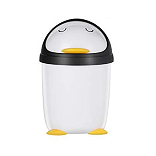 Cartoon Desktop Trash Can Penguin Shape Storage Bucket Small Garbage Can Waste Basket for Kitchen Bedroom Office