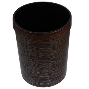 nuobesty plastic trash can bin wastebasket wood grain garbage container for bathroom kitchen laundry room home office dorms rubbish box 27. 5×21. 2×21. 2 cm black