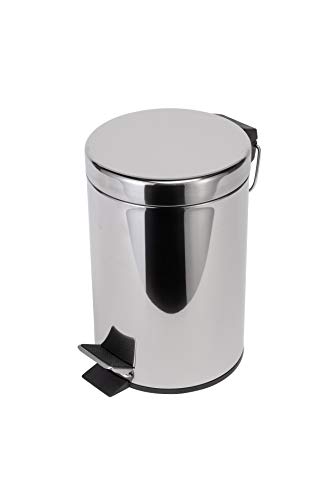 Croydex 536184 Chrome Britannia Three Litre Pedal Bin