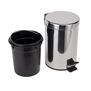 Croydex 536184 Chrome Britannia Three Litre Pedal Bin