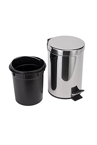 Croydex 536184 Chrome Britannia Three Litre Pedal Bin