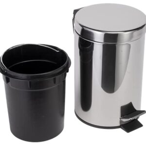 Croydex 536184 Chrome Britannia Three Litre Pedal Bin