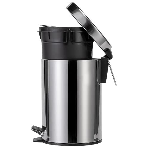 Croydex 536184 Chrome Britannia Three Litre Pedal Bin