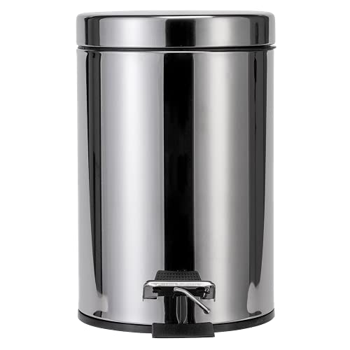 Croydex 536184 Chrome Britannia Three Litre Pedal Bin