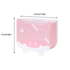 Cabilock Kitchen Hanging Trash Can Small Foldable Waste Bins Hanging Cabinet Trash Can Home Wall Bedroom Office Car Waste Container (Pink)