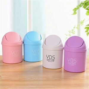 litymitzromq Durable Household Kitchen Trash Can,Creative Desktop Mini Trash Can Covered Kitchen Living Room Desk Trash Box Purple