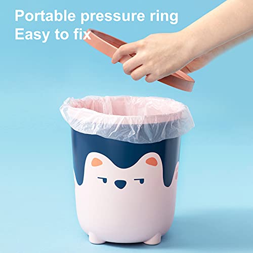 Rubbish Garbage Bin, Cute Huggable Bear Pressure Ring Trash Can Bedroom Living Room Kitchen Bathroom Paper Basket Large Capacity Bucket Waste Bin Pink 9.84" x 8.66"