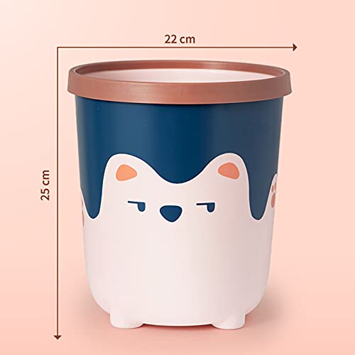 Rubbish Garbage Bin, Cute Huggable Bear Pressure Ring Trash Can Bedroom Living Room Kitchen Bathroom Paper Basket Large Capacity Bucket Waste Bin Pink 9.84" x 8.66"