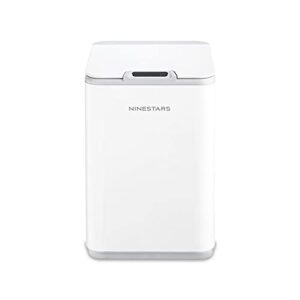 Ninestars DZT-10-35 2.6 Gal / 10L, White Plastic, Square Shape, Motion Sensor Trash Can