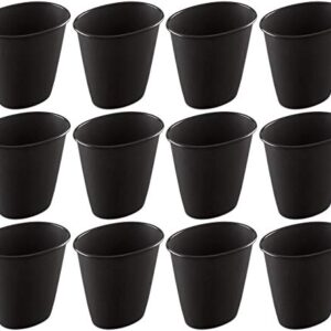 Gildan Usa 210885 10.25 in. 1.5 gal Oval Vanity Waste Basket44; Black - Pack of 1212