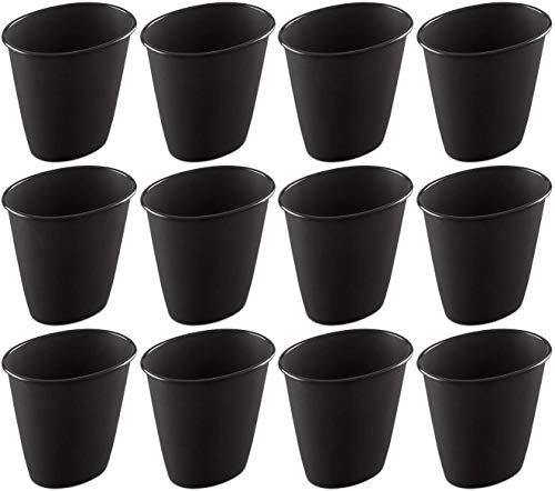 Gildan Usa 210885 10.25 in. 1.5 gal Oval Vanity Waste Basket44; Black - Pack of 1212