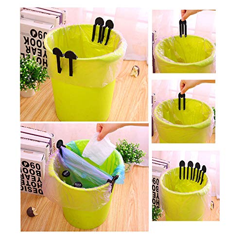 Pro Bamboo Kitchen 20pcs Black Trash Can Bag Clip Garbage Can Clamp 8x3.2cm for Home and Kitchen