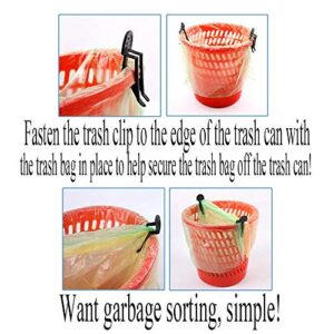 Pro Bamboo Kitchen 20pcs Black Trash Can Bag Clip Garbage Can Clamp 8x3.2cm for Home and Kitchen