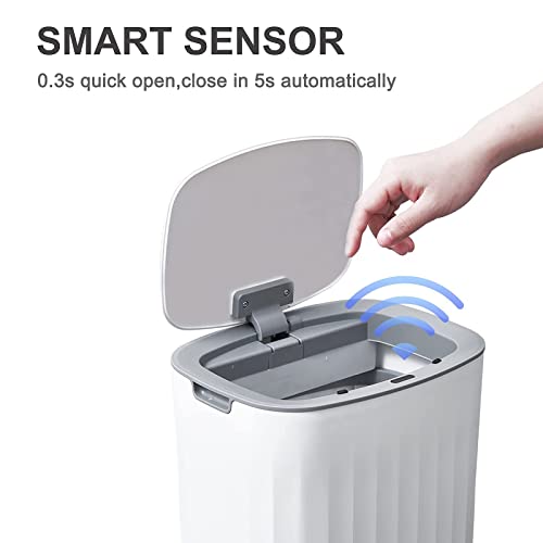 Bundles of 2.5 Gallon Motion Sensor Trash Can and 3.5 Gallon Waterproof Sensor Trash Can, ELPHECO for Kitchen, Bathroom, Office use