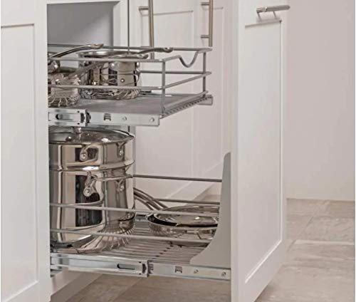 Knape & Vogt Simply Put Platinum Frosted Nickel Door Mount Kit for Pull Out Baskets and Waste Bins