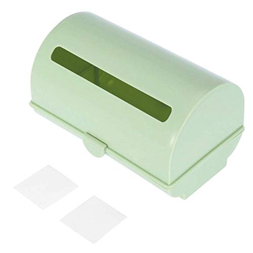 Bag Dispenser, Dog Poop Bag Dispenser Back Adhesive Wall Mount Trash Garbage Plastic Bag Storage Box Organizer Rack (Green)