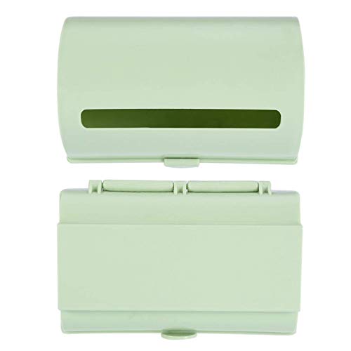 Bag Dispenser, Dog Poop Bag Dispenser Back Adhesive Wall Mount Trash Garbage Plastic Bag Storage Box Organizer Rack (Green)