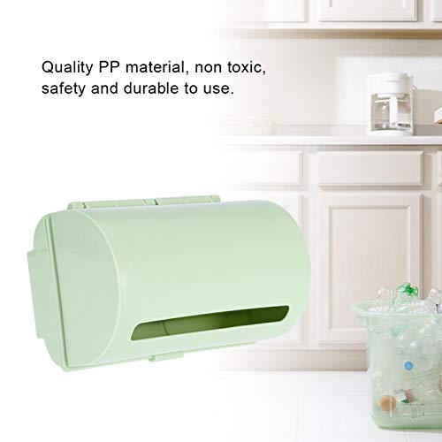 Bag Dispenser, Dog Poop Bag Dispenser Back Adhesive Wall Mount Trash Garbage Plastic Bag Storage Box Organizer Rack (Green)