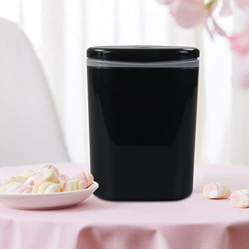 Idotry 0.5 Gallon Tiny Desktop Push-Button Trash Can, Mini Wastebasket, Black