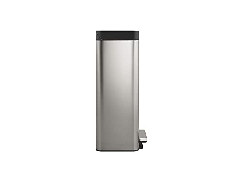 KOHLER 8 Gallon Tall Hands-Free Kitchen Step Can, Trash Can with Foot Pedal, Quiet-Close Lid, Stainless Steel, K-20941-ST