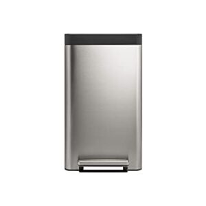 KOHLER 8 Gallon Tall Hands-Free Kitchen Step Can, Trash Can with Foot Pedal, Quiet-Close Lid, Stainless Steel, K-20941-ST