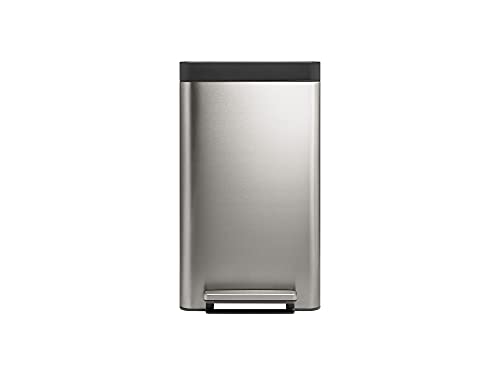 KOHLER 8 Gallon Tall Hands-Free Kitchen Step Can, Trash Can with Foot Pedal, Quiet-Close Lid, Stainless Steel, K-20941-ST