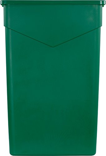 CFS 34202309 TrimLine Polyethylene Waste Container, 23 Gallon Capacity, 20" Length x 11" Width x 29.88" Height, Green (Case of 4)