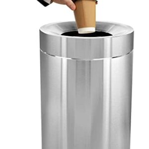 Alpine 50 Gallon Indoor Trash Can - Corrosion Proof Stainless Steel Garbage Bin - Heavy Duty Waste Disposal Trashcan for Litter Free Home, Schools, Hospitals and Businesses (50 Gallon)
