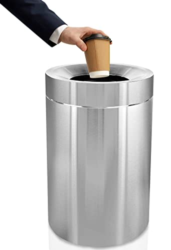 Alpine 50 Gallon Indoor Trash Can - Corrosion Proof Stainless Steel Garbage Bin - Heavy Duty Waste Disposal Trashcan for Litter Free Home, Schools, Hospitals and Businesses (50 Gallon)