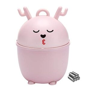esd hsdmysh cute trash can countertop trash can desktop trash can tabletoptrash can mini garbage cans for bedroom living room bathroom small wastebasket with lid(pink)
