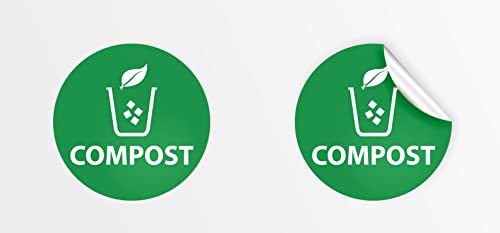 Luloop Designs - Recycle Trash Compost Stickers for Cans, Compost Bin, Recycle Bin, Metal Trash Can or Plastic Trash Can at Home, Kitchen or Office (5 x 5 Inches) - Premium Vinyl Sticker