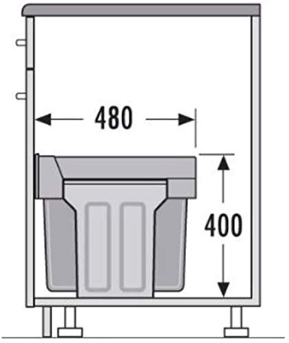 Kitchen Cabinet Double Waste Bin HAILO Tandem 30L Under The Sink Waste sorter 2 x 15 liters