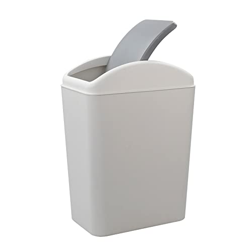 Parlynies 4.5 Gallon Plastic Waste Can, Garbage Can with Swing Lid, Trash Can, 1 Pack (Grey)