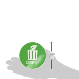 iTouchless Recycle, Trash & Compost Premium Vinyl Stickers for Trash Can/Recycle Bin/Compost Bin; 4" Round Waterproof, Reusable (Set of 3); Indoor/Outdoor (4"x4")