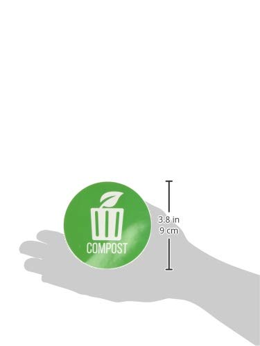 iTouchless Recycle, Trash & Compost Premium Vinyl Stickers for Trash Can/Recycle Bin/Compost Bin; 4" Round Waterproof, Reusable (Set of 3); Indoor/Outdoor (4"x4")