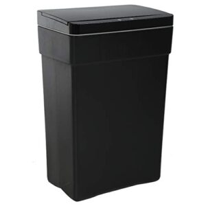 hcy kitchen trash can motion sensor trash can touch free high-capacity garbage can mute automatic waste bin for office kitchen living room bathroom 13 gallon 50 liter (black)