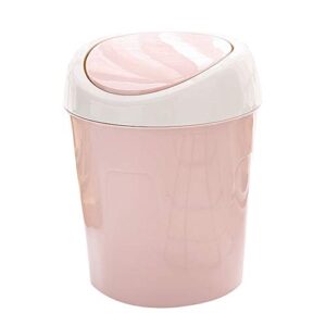 erdouckan durable trash can, desktop mini flip lid home living room bedside trash can garbage dust bin holder, make your room clean and comfortable (pink)