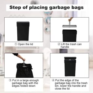 FFBag 13 Gallon/50 Liter Kitchen Trash Can, Plastic PP Automatic Sensor Touch Free Garbage Can with Lid, High-Capacity Motion Sensor Garbage Can for Bedroom Bathroom Home Office