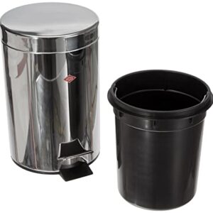 Wesco 103014-41 Pedal Trash Can, Stainless Steel Mirror, Size: Diameter: 6.7 x Height: 10.2 inches (17 x 26 cm), Pedal Bin 3L, 103