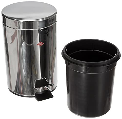 Wesco 103014-41 Pedal Trash Can, Stainless Steel Mirror, Size: Diameter: 6.7 x Height: 10.2 inches (17 x 26 cm), Pedal Bin 3L, 103