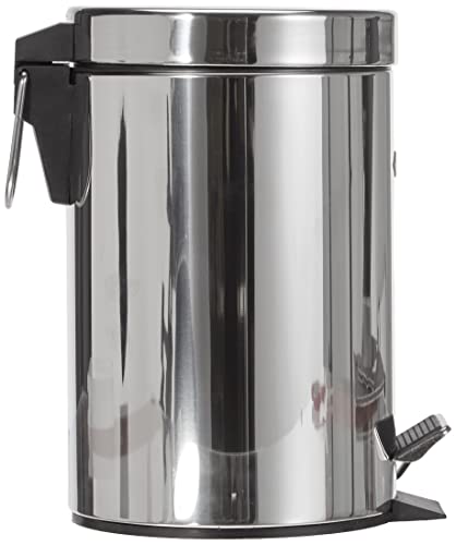 Wesco 103014-41 Pedal Trash Can, Stainless Steel Mirror, Size: Diameter: 6.7 x Height: 10.2 inches (17 x 26 cm), Pedal Bin 3L, 103