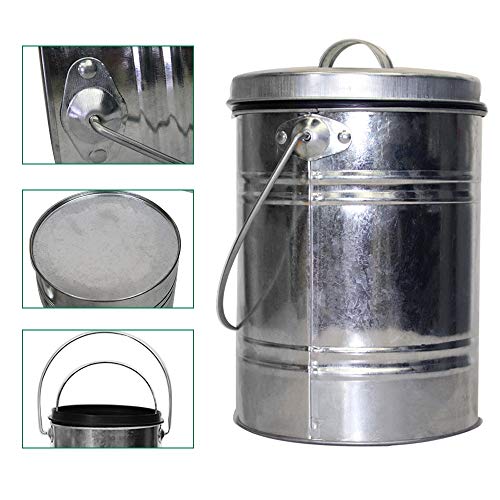 Kitchen Compost Bin Stainless Steel Gallon Kitchen Countertop Trash Bucket for Food Scraps Waste Pail with Inner Composter