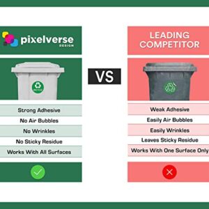 Pixelverse Design Recycle Trash Bin Logo Sticker - 4" x 4" - Organize & Coordinate Garbage Waste from Recycling - Great for Metal Aluminum Steel or Plastic Trash Cans - Indoor & Outdoor (10 Pack)