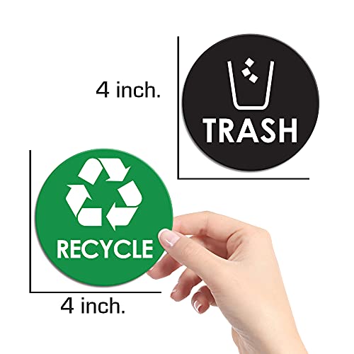 Pixelverse Design Recycle Trash Bin Logo Sticker - 4" x 4" - Organize & Coordinate Garbage Waste from Recycling - Great for Metal Aluminum Steel or Plastic Trash Cans - Indoor & Outdoor (10 Pack)