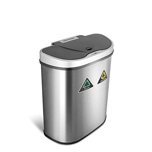 Ninestars DZT-70-R3 Motion Sensor Trash Can, Extra Large, Silver